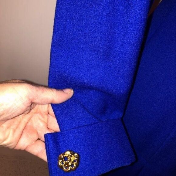 Bill Blass Wool Dress Womens Size 4 Vintage Crepe Lined Back Zip Shoulder Pads - Picture 5 of 12